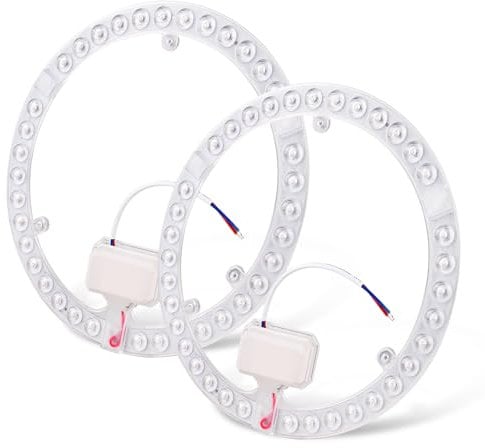 Vegena LED Modul für Deckenleuchten, 2Pack LED Umrüstplatine, 36W LED Modul Umrüstsatz mit Haltemagneten, LED Ringmodul Ringlampe Ø 23 cm, Weiß 6000K, für Retrofit LED Platine