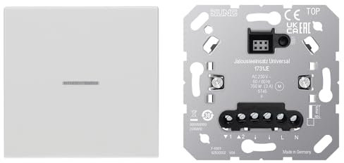 Jung Home Tastdimmer 1711DE Tastdimmer Universal LED + BTLS17101WW Taster Wippe 1-fach Alpinweiß Serie LS