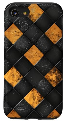 Hülle für iPhone SE (2020) / 7 / 8 schwarzes Carbon Muster Design