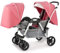Rieort Tragbare Aluminium-Tandem-Kinderwagen, großer Raum-Trolley-Kinderwagen, luxuriöser Tandem-Kinderwagen mit verstellbarem Baldachin, Zwillingskinderwagen