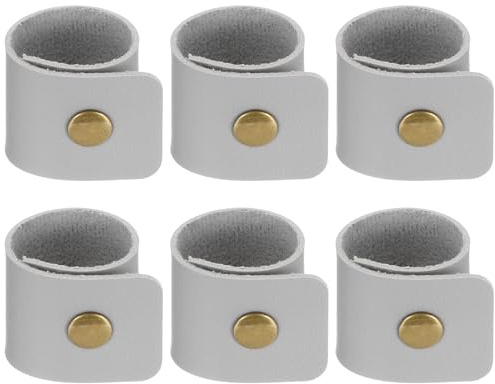 PATIKIL Serviettenringe, 6 Stück Leder Serviettenringe Rustikale Halter für Tischdekoration Thanksgiving Bauernhaus Hochzeit Herbst Bankette Abendessen Party Ornamente Klassisch, Grau