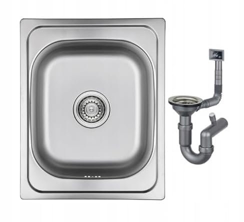 Fregadero de cocina de acero empotrado 40 x 50 + sifón
