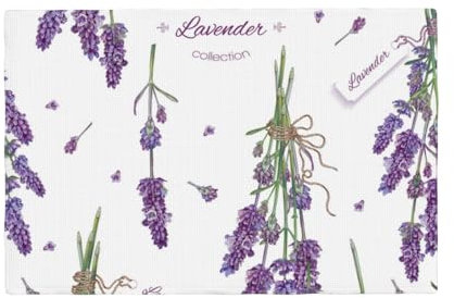 Lavendel auf Vintage Bunte Provence,Tischsets aus Leinenimitat, 4er Set, waschbar, hitzebeständig, Tablettunterlage, 30x45 cm