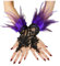 keland Feder Handschuhe Halloween Spitzenhandschuhe Federhandschuhe Maleficent Kostüm Damen (Lila)