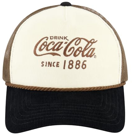 Concept One Unisex-Erwachsene Coca Cola Trucker-mütze, Cord, Verstellbare Snapback Gebogener Krempe Baseballkappe, Mehrfarbig/Meereswellen (Ocean Tides), Einheitsgre