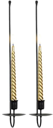 Apliques para velas,Aplique de pared para velas - Juego de dos apliques para velas de pared - Portavelas de metal para pared de granja, candelabro de pilar, decoración de pared para sala de estar y do
