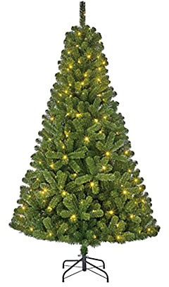 Árbol de Navidad de 185 cm con 525 Ramas y Luces LED integradas, Ideal para Decorar y Crear Ambiente Festivo.