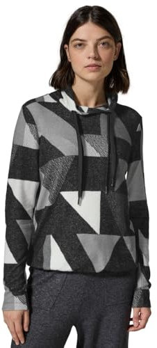 CECIL Damen B322388 TOS Multicolor Triangle Cosy T-Shirt, Black Melange, XXL EU