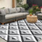 CHOSHOME Outdoor Teppich Wetterfest 150x240cm Wasserdicht Reversible UV-beständig, Kunststoff Garten Teppich für Terrasse Balkon Camping, Langlebig & Leichte Faltbare Matte für Hof RV Garten, Schwarz