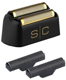 Set mit Scherkopf Gold Folie und Klingen aus Stahl | Original Stylecraft Zubehör | Ersatzteil für Stylecraft Instinct Elektrorasierer Farbe Schwarz