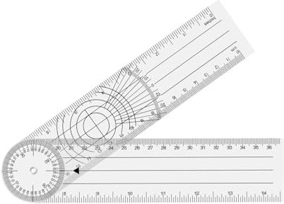 Medizinischer Winkelmesser,PVC Goniometer Physiotherapie,360° Transparente Winkelmesser Physiotherapie,Plastik Goniometer 36cm Spinal Lineal Winkellineal für Physiotherapie, Sporttherapie
