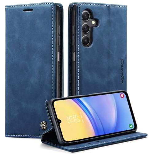 Monweicz Handyhülle für Samsung Galaxy A15 Hülle Premium Lederhülle Klappbar Flip Case Tasche Magnet Kartenfach Standfunktion Klapphülle Schutzhülle für Samsung Galaxy A15 - Blau