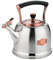 Hervidor de agua de acero inoxidable 3LEdelstahl, para camping, té en tetera con asa, placa de inducción y cocina de gas, cocina silbante
