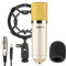 Vonyx CM400C - Micrófono de condensador de gran diafragma, alta sensibilidad, conexión XLR y 3.5mm, Phantom 12-48V, incluye soporte de araña y filtro antipop, ideal para Podcasts, Streaming y Estudios