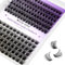 Individual Eyelashes Extensions Soft 12-16mm Mixed Wispy Cluster Lashes D Curl Natural DIY Wide Stem 0.07mm Reusable(C3+C9-D)