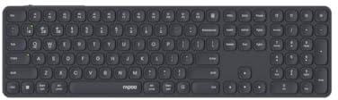 Rapoo Kabellose Tastatur E9810M QWERTZ Bluetooth Funktastatur für PC Mac Computertastatur Full Size aus Aluminium Basis Wireless Keyboard Multi Devices Computer Wiederaufladbar Dunkelgrau
