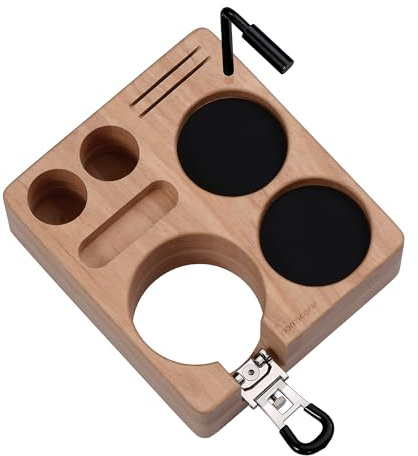 Normcore Kompakte Stopfstation, Tamper WDT-Halter, Siebträgerständer, Espresso-Zubehör-Werkzeug-Organizer für 58 mm Kaffeemaschine, verstellbare Höhe, massives amerikanisches Eschenholz