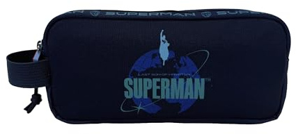 CYPBRANDS – Superman, zylindrisches Federmäppchen, Schulbedarf, Federmäppchen, Schwarze Farbe, offizielles Produkt
