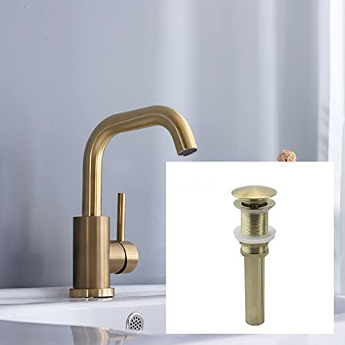 LCHJX Le mélangeur d'évier de Cuisine Tape du Robinet de Salle de Bain Robinet de Bassin de Salle de Bain brossé, mélangeur de lavabo à Froid et Chaud Robinet, Pont à Pont à Pont à Pont à Eau