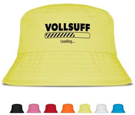 Prozente Momente Vollsuff Loading - Fischerhut - Lustiger Fischerhut – Der perfekte Sonnenhut für Herren & Damen – Ideal als Malle-Outfit, Party-Accessoire & Festival-Eimerhut für den Strand