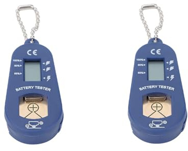 Uikdjgu 2X Knopf Batterie Tester, Schlüssel Bund Tasche, Tragbarer und Leichter Batterie Tester Zur ÜBerprüfung Der Verbleibenden Batterie Leistung