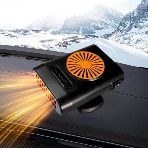 KQLHLHDYZ 200W Auto Heizung, 12V Tragbare Auto Heizung mit Zigarettenanzünder-Stecker, 2 in 1 Schnelle Heizung Defrost Defogger 360°Drehbare Basis Auto Windschutzscheibe Defogger Fenster Defroster