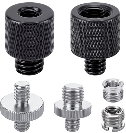 6 Stück Stativ Schraube Adapter 1/4 Auf 3/8 Zoll Gewinde Stativ Adapter Kamera Schrauben Adapters Mikrofonständer Adapte Kamera Gewindeadapter Aluminiumlegierung für Kamerastative Lampenstative