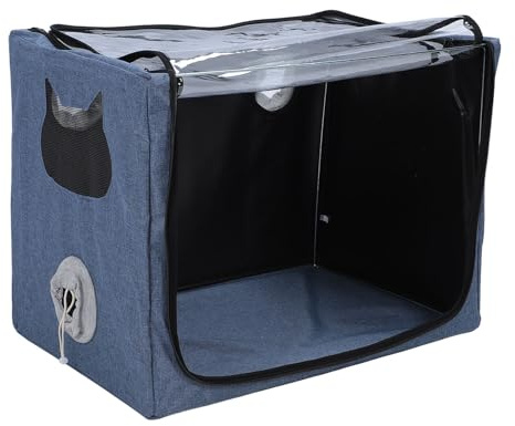TIKATARER Cámara de Oxígeno y Nebulizador para Mascotas, Caja Plegable Transparente con Orificios Dobles para Terapia de Inhalación, Diseño Espacioso para Gatos, Animales Pequeños