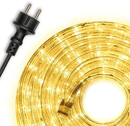 Nipach GmbH 10m 240 LED Lichterschlauch Lichtschlauch gelb – Innen- und Außenbereich – energiesparende Leucht-Dekoration für Garten Fest Weihnachten Hochzeit Gesamtlänge ca. 11,50 m