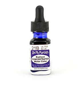 Dr. Ph. Martin's Radiant Concentrated Water Color, 0.5 oz, Ultra Blue (21B) (RADI05OZS21B)