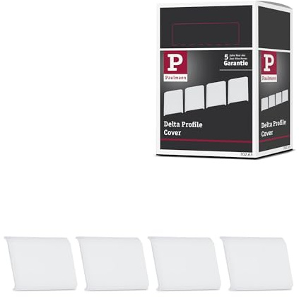 Paulmann 70263 Delta Profil Cover kaschiert Profilansätze 4er Pack Delta Profil Zubehör Satin Kunststoff mit YourLED- und MaxLED-Strips kombinierbar