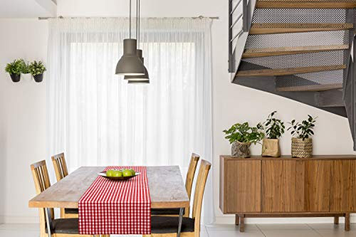 FILU Tischläufer 40 x 150 cm Rot/Weiß kariert (Farbe und Größe wählbar) - hochwertig gefertigter Tischläufer aus 100% Baumwolle im skandinavischen Landhaus-Stil