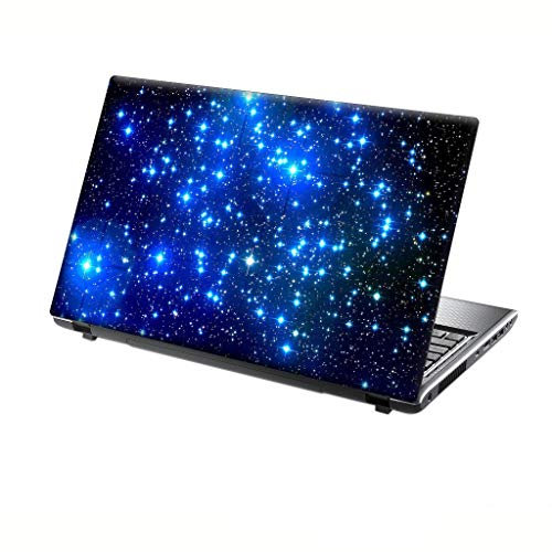 TaylorHe 13-14 inch Laptop Skin Vinyl Decal with Colorful Patterns and Leather Effect Laminate MADE IN England Blue Stars in Space