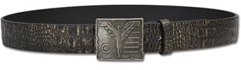Carlo Colucci Echtledergürtel mit Krokoprägung Braun 115