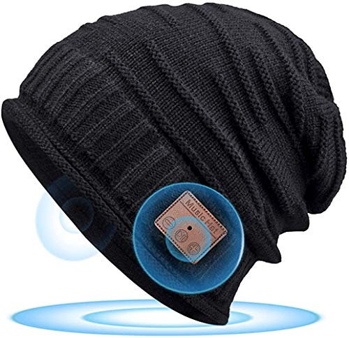HANPURE Geschenke für Männer Papa Bluetooth Mütze - Coole Technik, für Männer Teenager Ihn Weihnachten, für Angler Fahrrad Wanderer, Wichtelgeschenk Ideen Musik,Schwarz,Einheitsgröße
