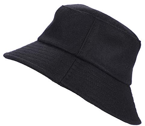 Fischerhut Wolle Wintermütze Damen Winter Filzmütze Warm Wollmütze Weich Winterhut Filz Damenmütze Klassisch Wollhut Einfarbig Damenhut Einheitsgröße Schlapphut Elegant Glockenhut für Reisen Outdoor