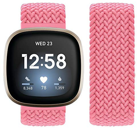 Vozehui Kompatibel mit Fitbit Sense/Fitbit Versa 3 Armband, Elastisch Atmungsaktiv Weiches Nylon Kinitting Sport Ersatzband für Fitbit Versa 3/Fitbit Sense, Frauen Männer