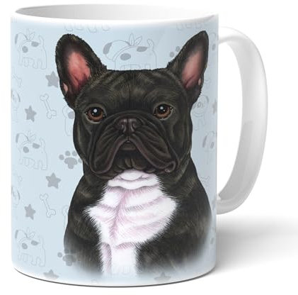 FRANZÖSISCHE BULLDOGGE (D) - Kaffeetasse, Becher, Teetasse aus hochwertiger Keramik. Kaffeebecher mit schöner Grafik und Spruch in deutscher Sprache. Praktisches Geschenk.