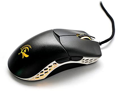 Ducky Feather PMW3389 - Ratón para Videojuegos para diestros y Zurdos (Sensor óptico, 16000 PPP, 65 Gramos, 7 Botones, Cable Flexible, ARGB, Micro conmutadores Kailh 80M, Negro/Blanco)