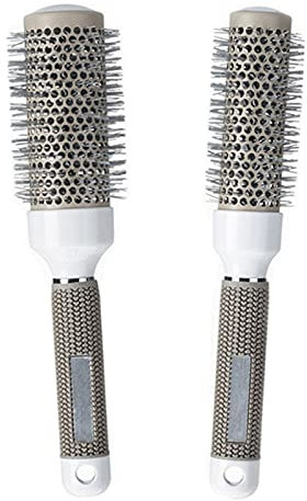 Canzoon Rundhaarbürste Ceramic 2Pcs Keramikbürste Rund Stylingbürste Kurze Haare Für Hair Drying, Styling, Lockig(Grau)