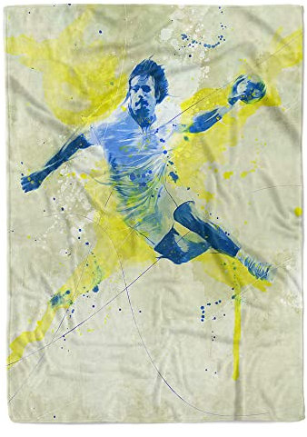 Eau Zone SplashArt Sport Handtuch Strandhandtuch Saunatuch Kuscheldecke Kunstvoll Handball Sportha Größe 140 x 70 cm