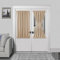 DWCN French Door Curtains – Rod Pocket Thermal Blackout Curtain for Doors with Glass Window, Kitchen and Patio Doors for Privacy, 54 X 40 Inches Long, 1 Curtain Panel with Tieback, Beige
