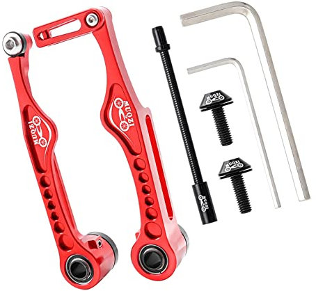 Colcolo Aluminiumlegierung Linear Pull Fahrrad V Bremsen hinten Hebel passend für Mountainbike BMX Bremssättel Ersatzteile, rot 126x60,8mm