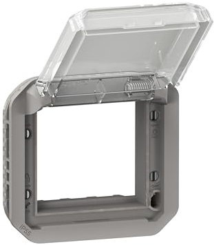 adaptateur - pour fonction mosaic - volet transparent - composable - gris - legrand plexo 069580l