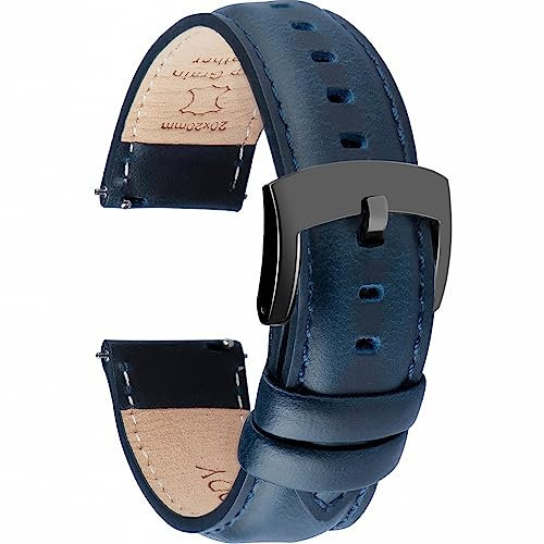 OTTOODY Leder Uhrenarmbänder 18mm 20mm 21mm 22mm Armband, Schnellverschluß Eleganten Leder Uhrenarmband für Herren und Damen, Hochwertige Ersatz Armband für Uhr und Smartwatch