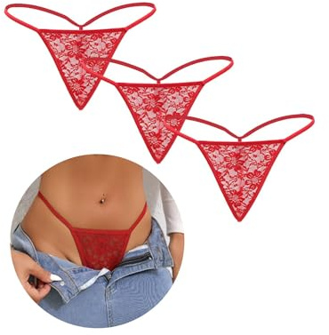comeondear Stringtrosa för dam, sexiga erotiska underkläder, G-string, chic, stor storlek, trosor, tanga, smycken, låg midja, underkläder, stringtrosa, T-back