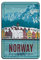 Oudrspo Norwegen Bergen Vintage Travel Poster Blechschild Vintage Metall Pub Club Cafe Bar Home Wandkunst Dekoration Poster Retro 8x12inch