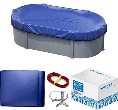 Yankee Pool Cover for Oval Pool | 12 x 18-ft | Oval Winter Pool Cover for Above Ground Pools | Extra Thick & Durable, UV-Resistant | Above-Ground Pool Protection