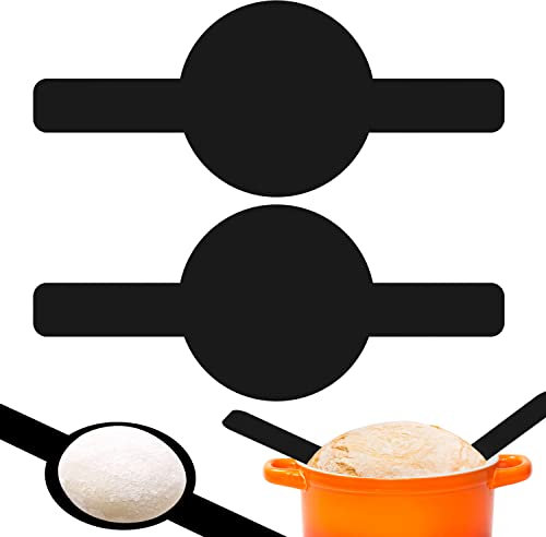 2pcs Bread Sling Mat, Tapis de Cuisson pour Pain au Four Hollandais Élingue de Pain Noir Poignées Longues Tapis de Pain Outils et Fournitures de Cuisson Antiadhésifs et Réutilisables