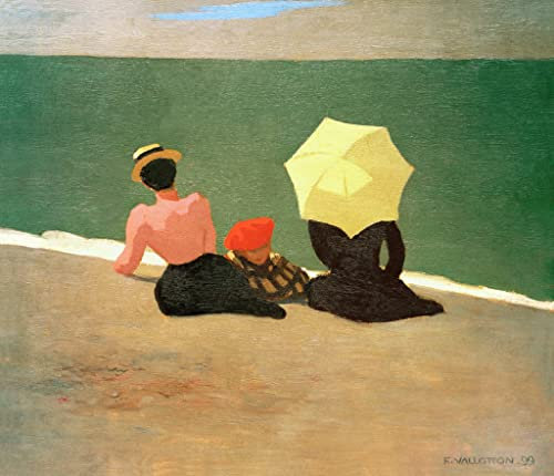 Kunstdruck/Poster: Felix Edouard Vallotton Am Strand - hochwertiger Druck, Bild, Kunstposter, 75x65 cm